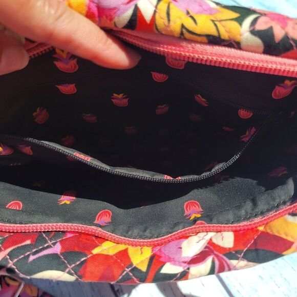 Vera Bradley Women's Triple Zip Multicolor Floral print Crossbody Hipster Bag - Picture 11 of 13